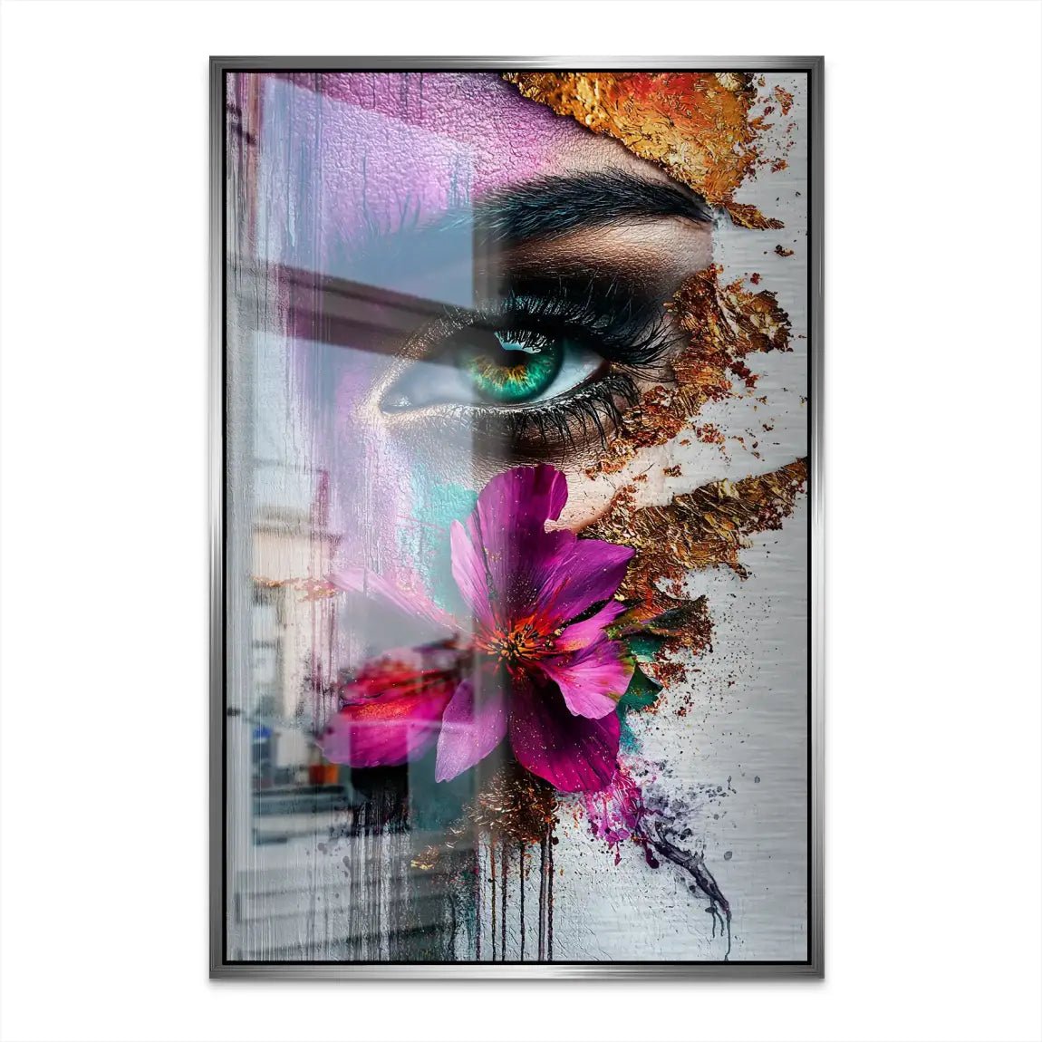 Abstrakt Flower Face Nr.4 AluDibond Gebürstet INGALERIE