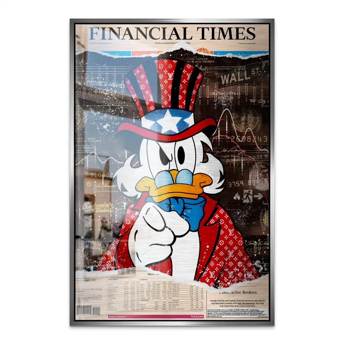 Dagobert Financial Times Alu Dibond Bild gebürstet