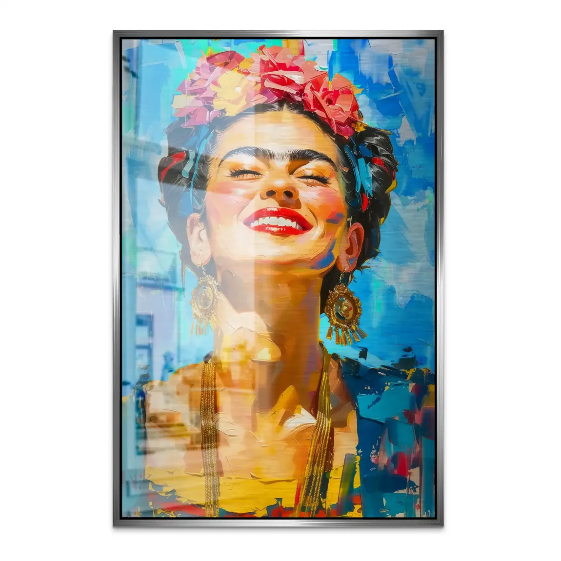 Frida buntes Leben Aluminiumbild gebürstet