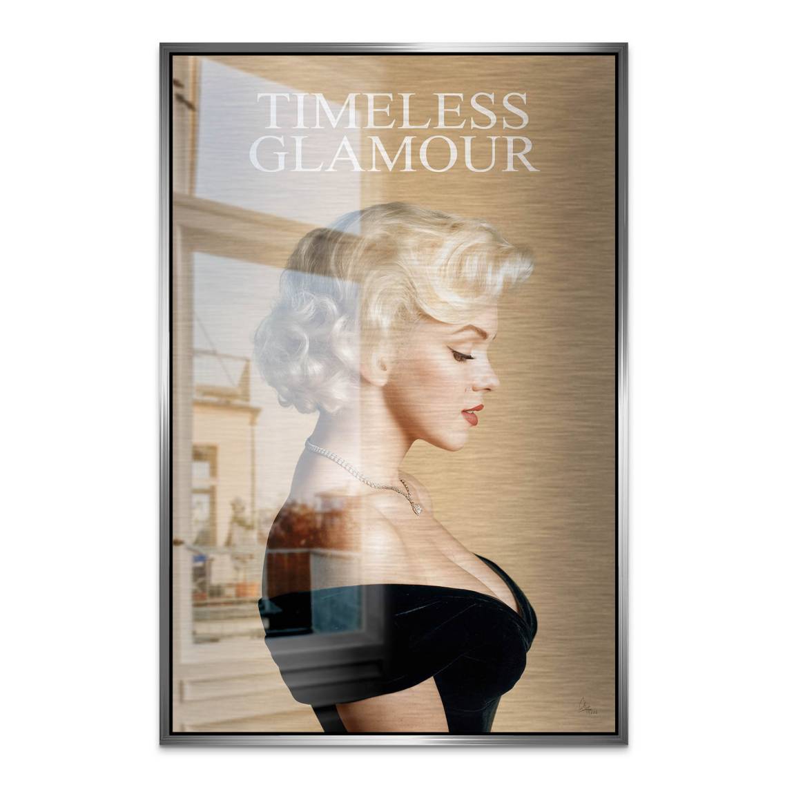 Marilyn Monroe Glam Allure Aluminiumbild gebürstet