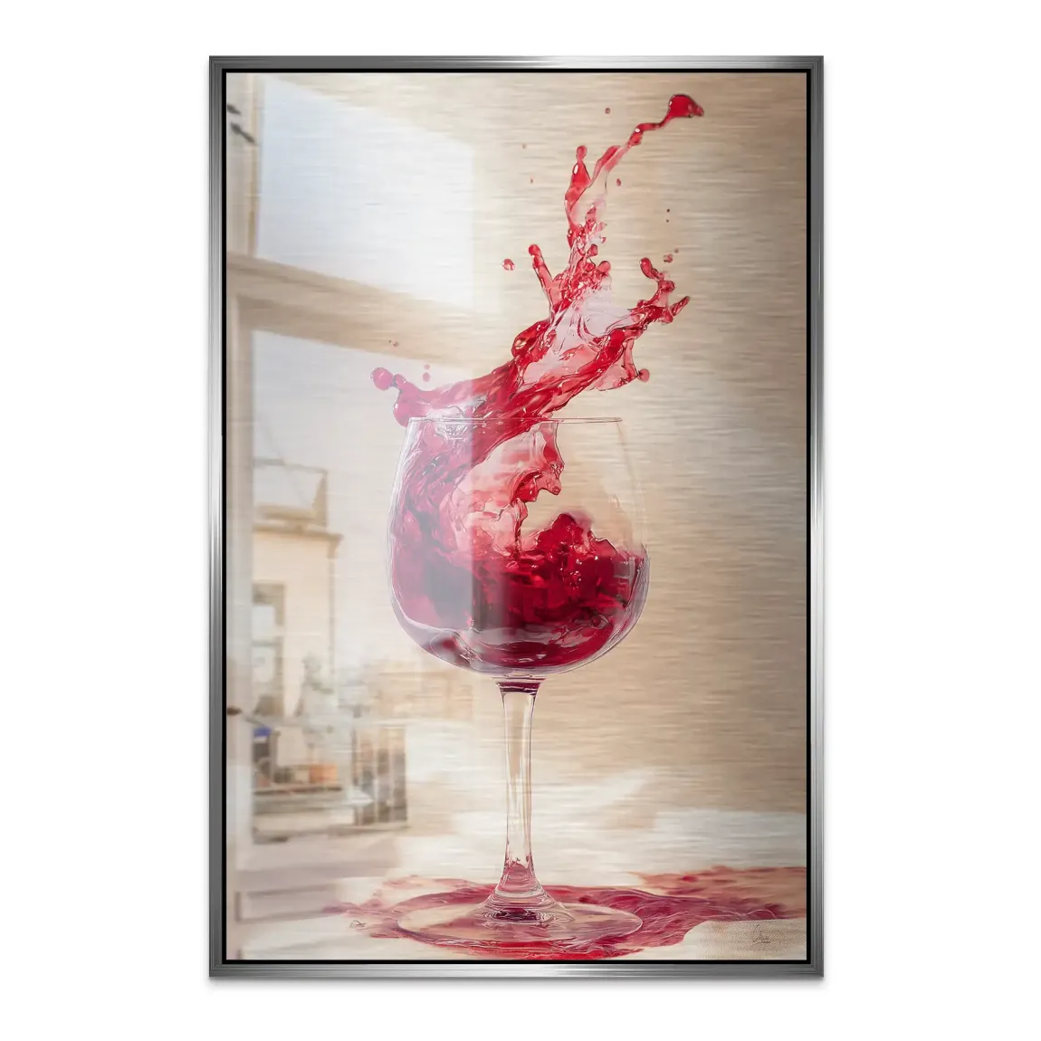 Ruby Splash Alu Dibond Bild gebürstet