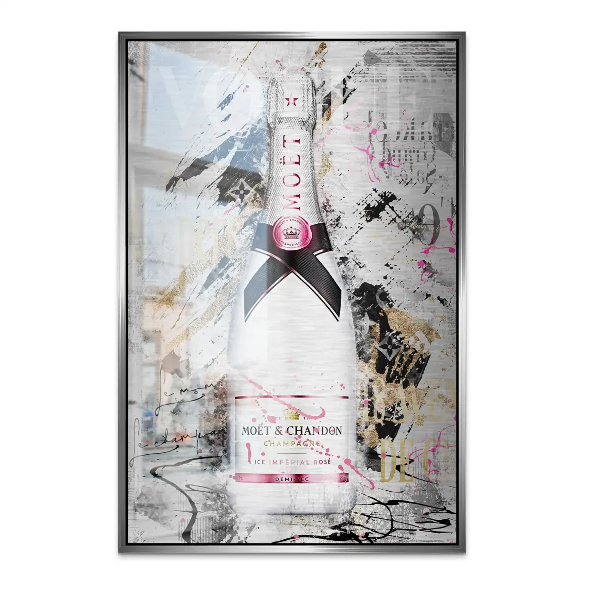 Champagner Rosé Aluminiumbild gebürstet
