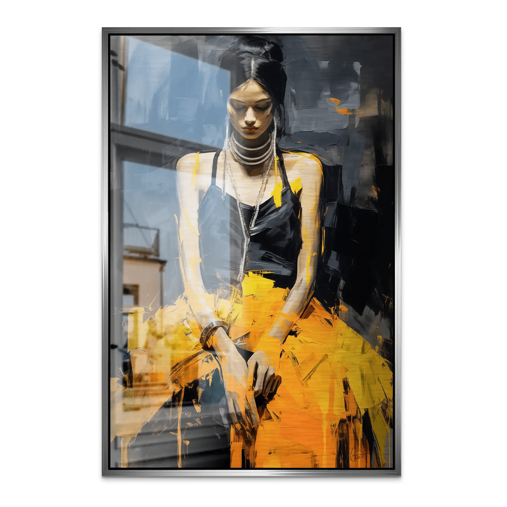 Beauty and Shy Alu Gebürstet Bild INGALERIE