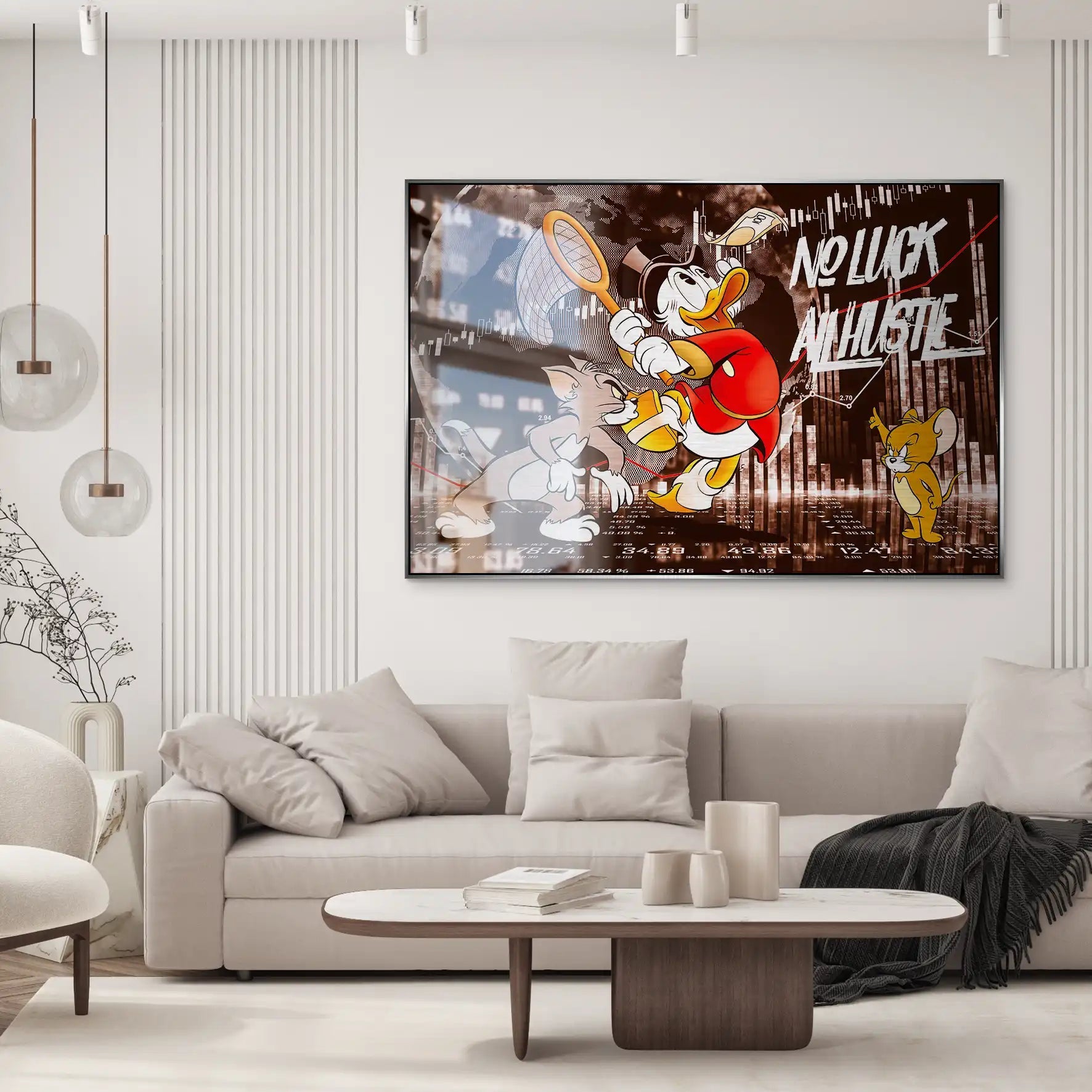 Wallstreet Dagobert All Hustle Retro AluDibond Gebürstet INGALERIE
