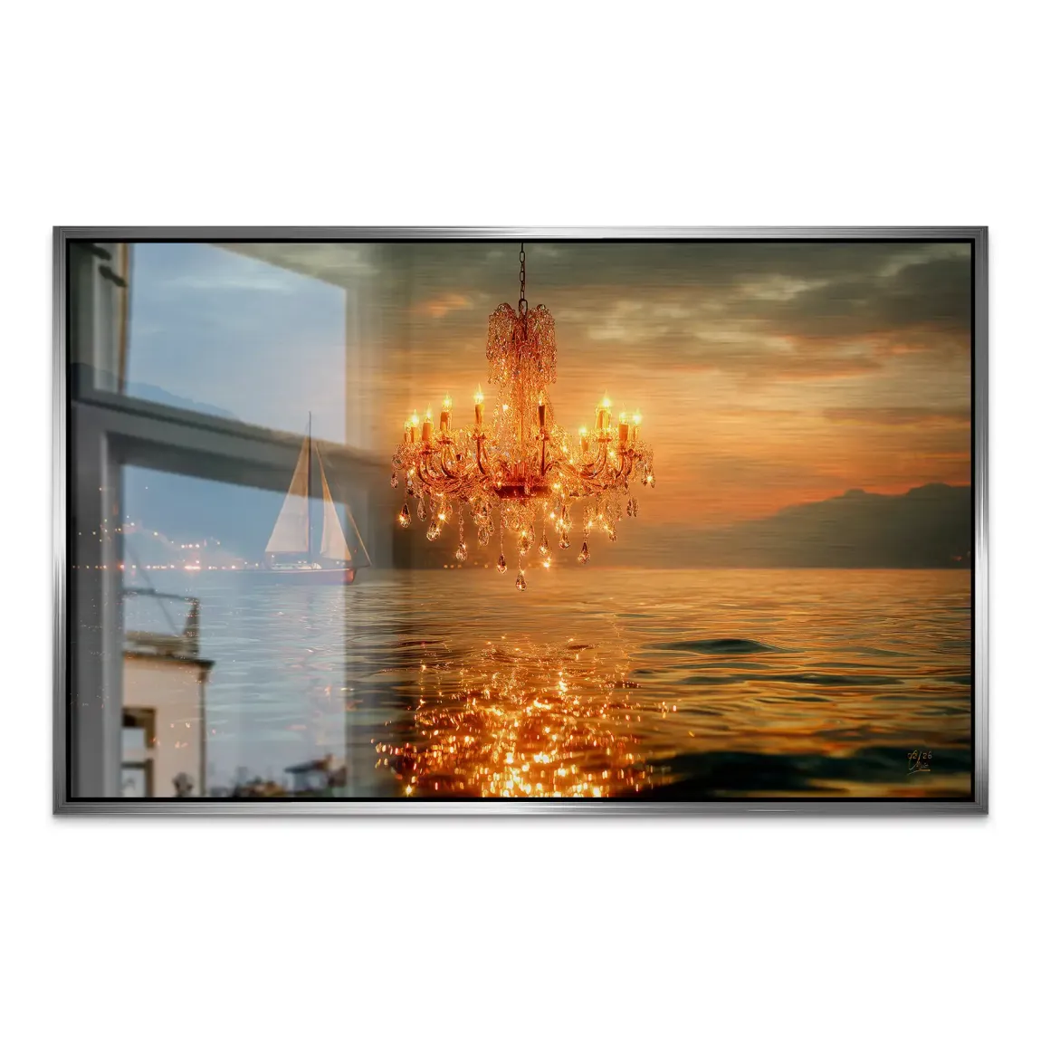 Abendlichter Alu Dibond Gebürstet Bild