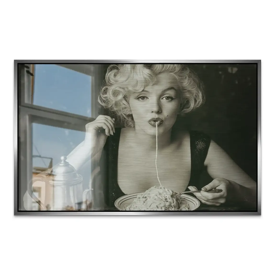 Marilyn Pasta Aluminiumbild gebürstet