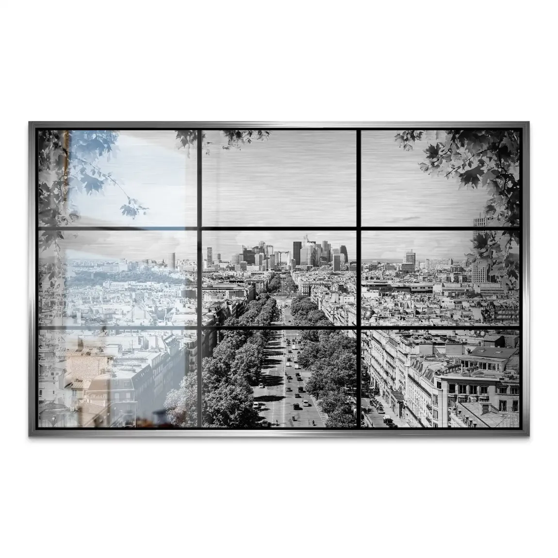 Paris Avenue Noir AluDibond Gebürstet