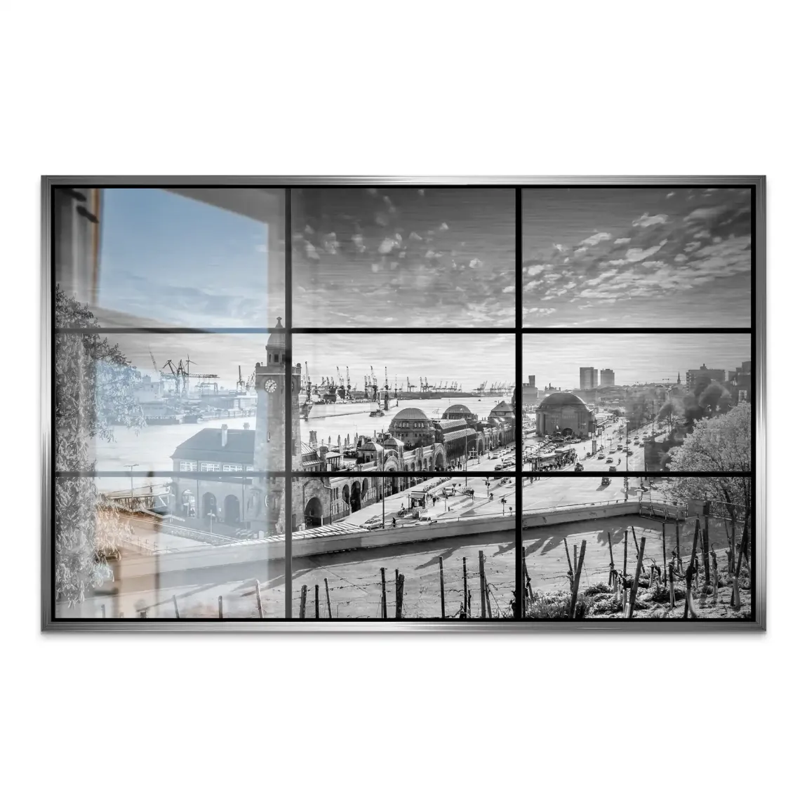 Hamburg Skyline Classic AluDibond Gebürstet