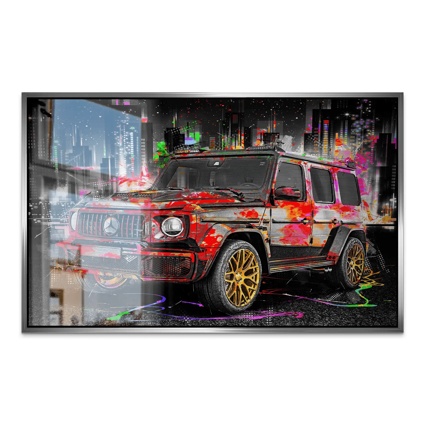 Mercedes G63 Abstrakt Color AluDibond Gebürstet INGALERIE