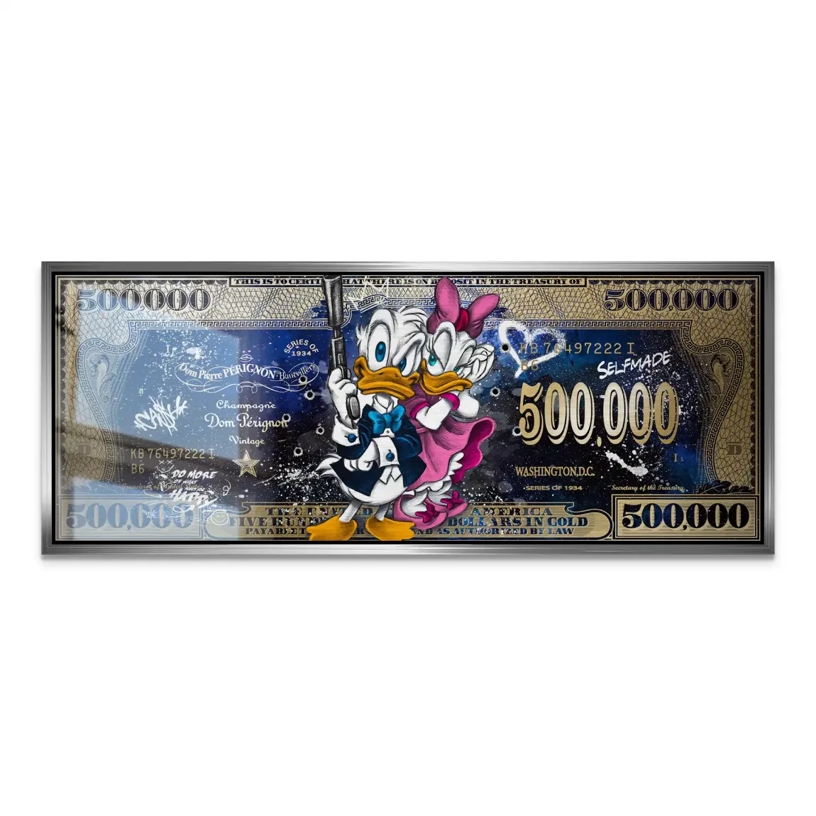 Donald & Daisy Duck Dollar Alu Gebürstet Bild INGALERIE