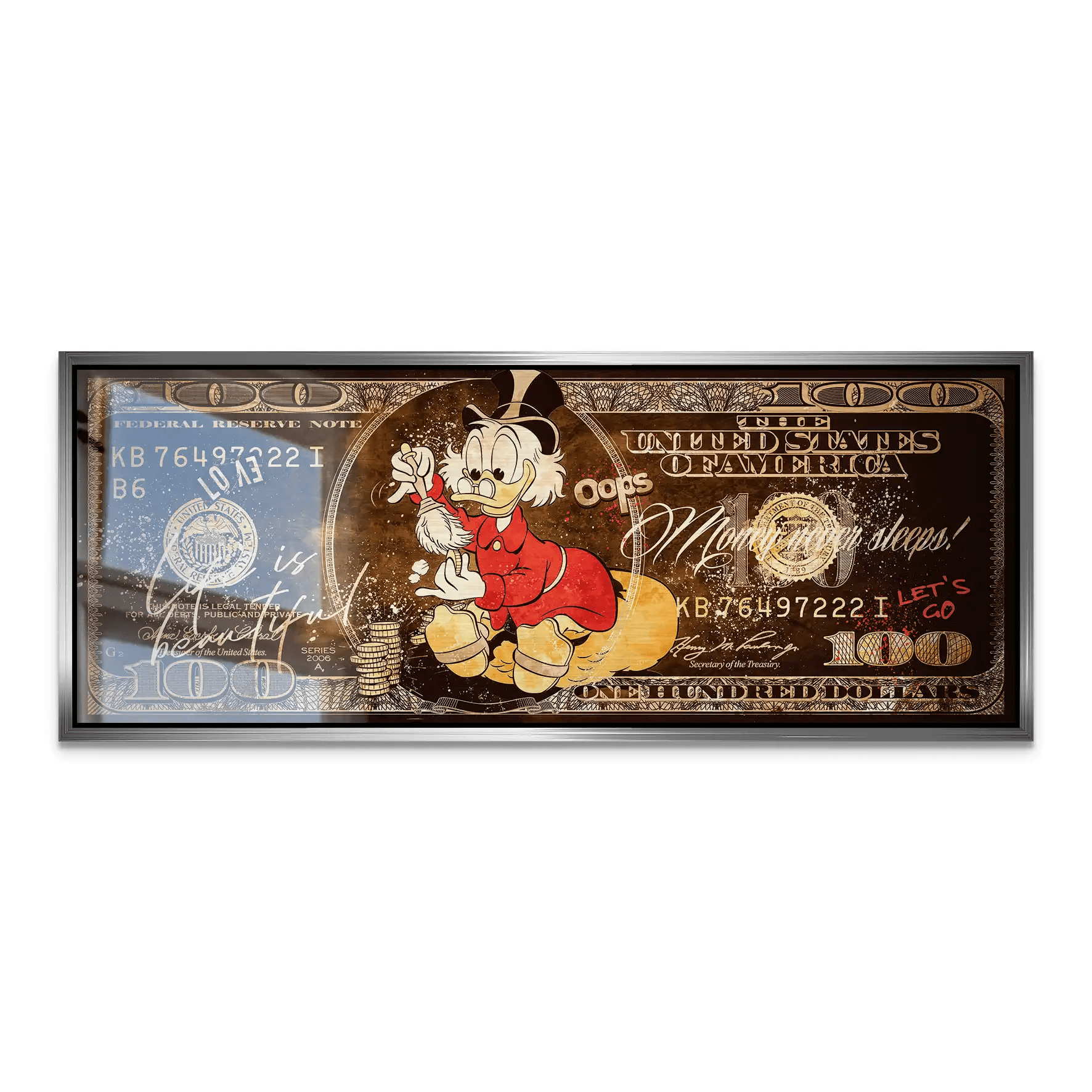 Dagobert Retro Dollar Alu Gebürstet Bild INGALERIE