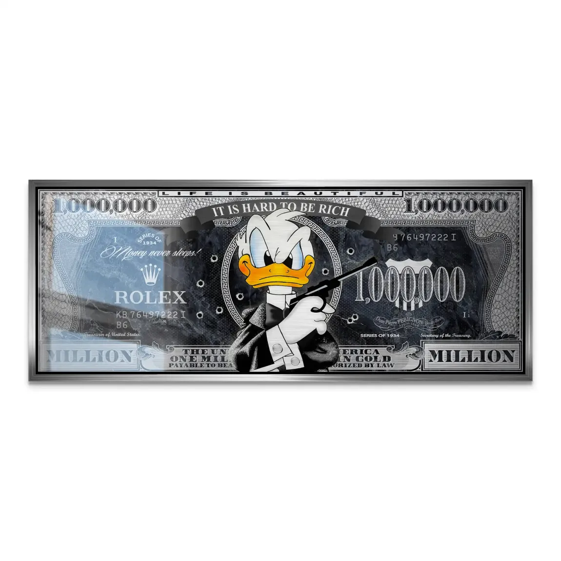 Donald Duck Bond Game Pop Art Alu Gebürstet INGALERIE