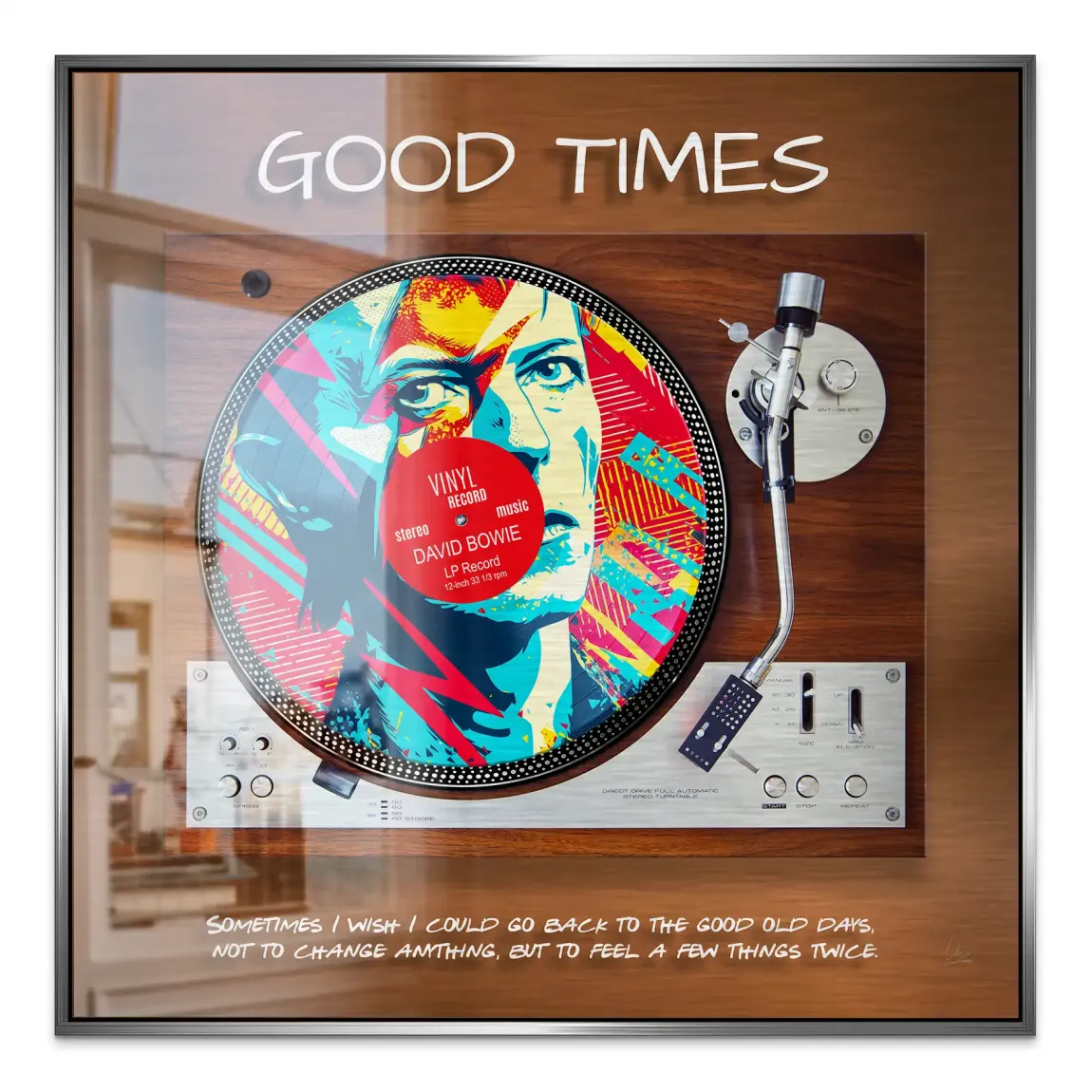 Retro Vibes David Bowie Alu Gebürstet Bild