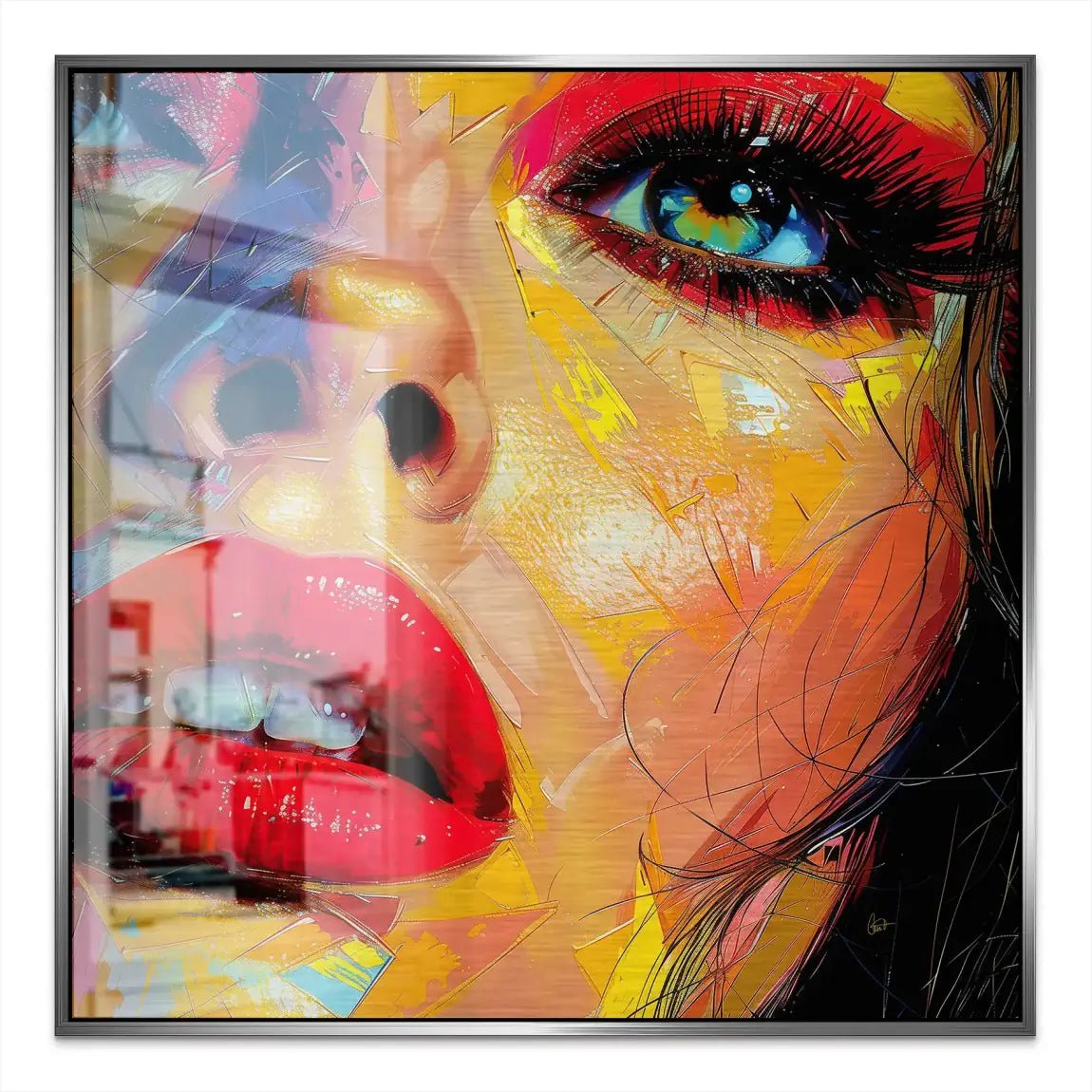Beauty Lips Alu Gebürstet Bild INGALERIE