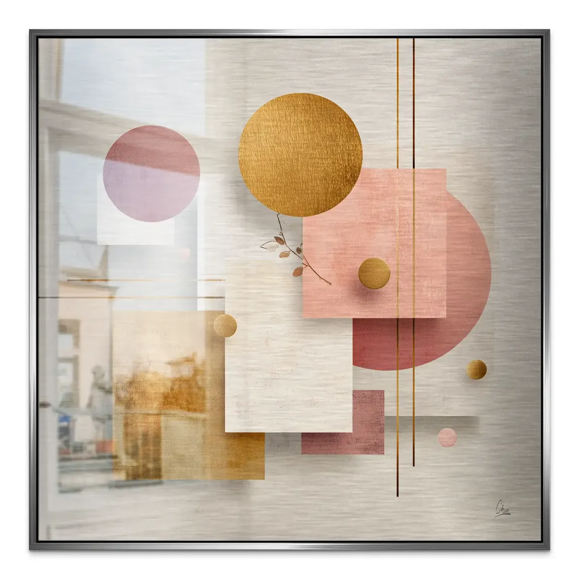 Golden Geometry Alu Gebürstet Bild