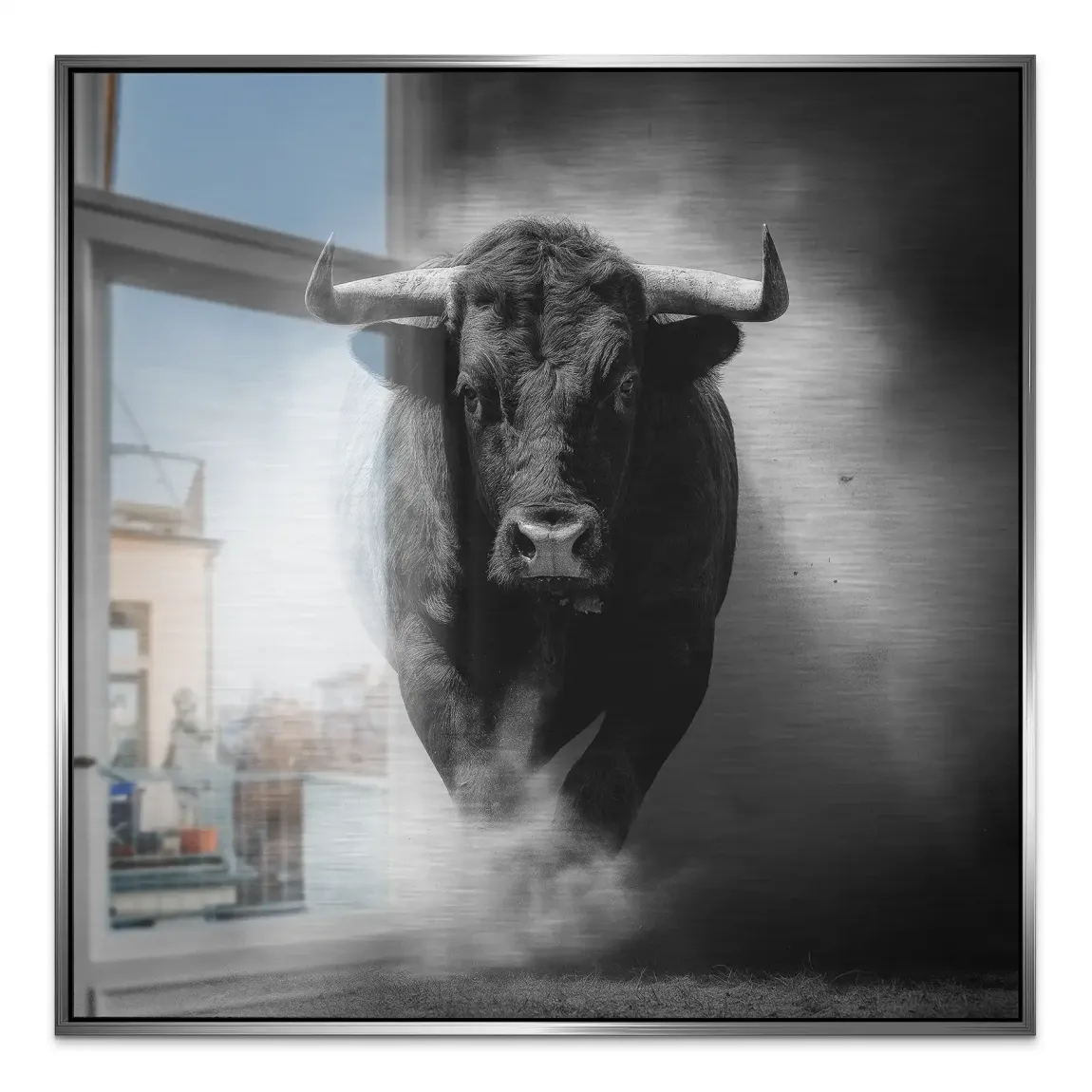 Stier Noir Aluminiumbild gebürstet