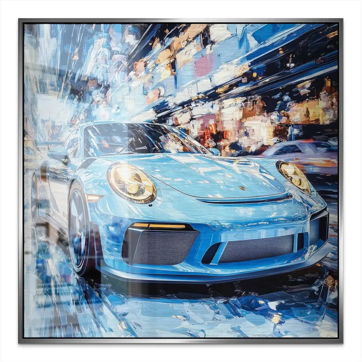 Porsche 911 Abstrakt Blue Alu Gebürstet INGALERIE