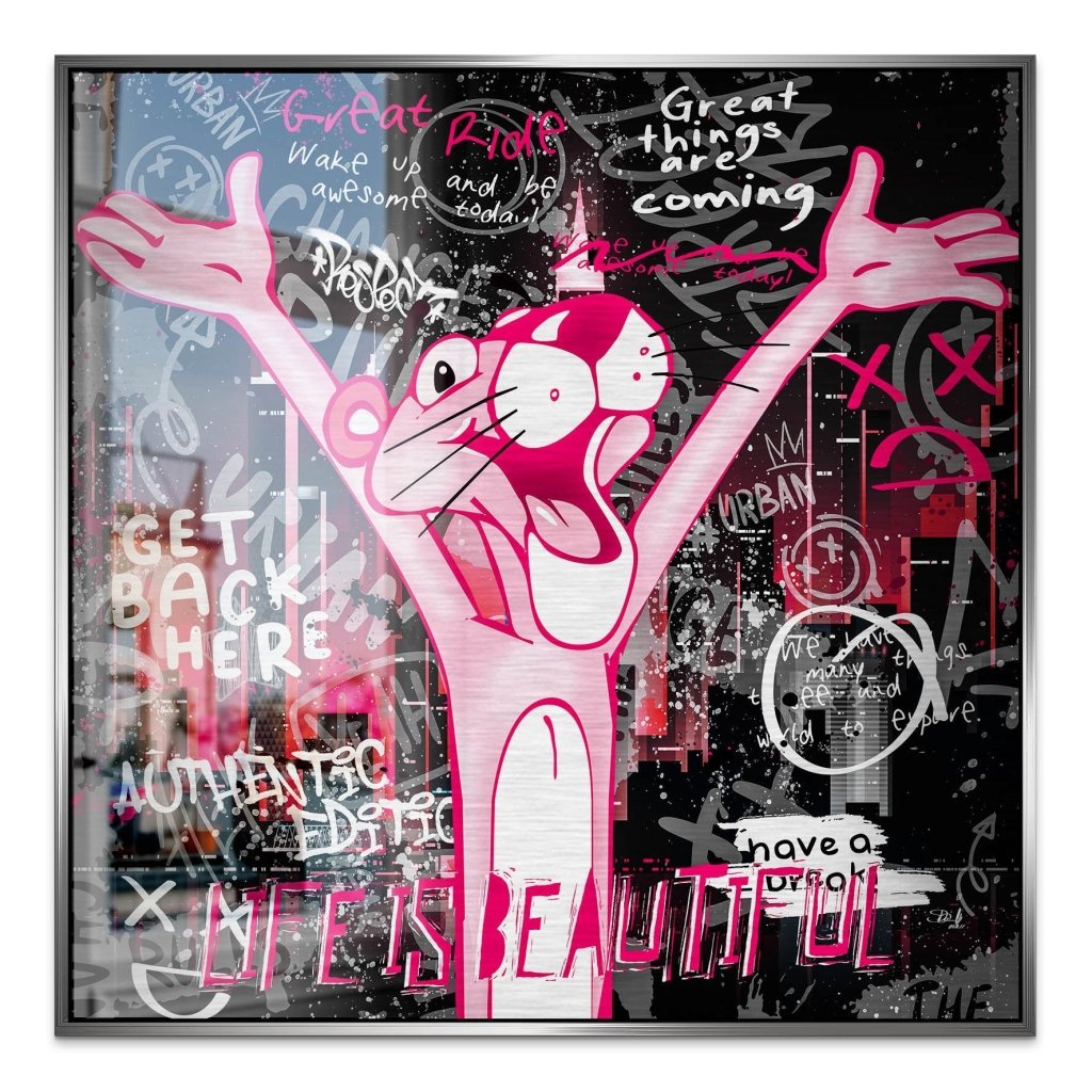 Pink Panther Pop Art Alu Gebürstet INGALERIE