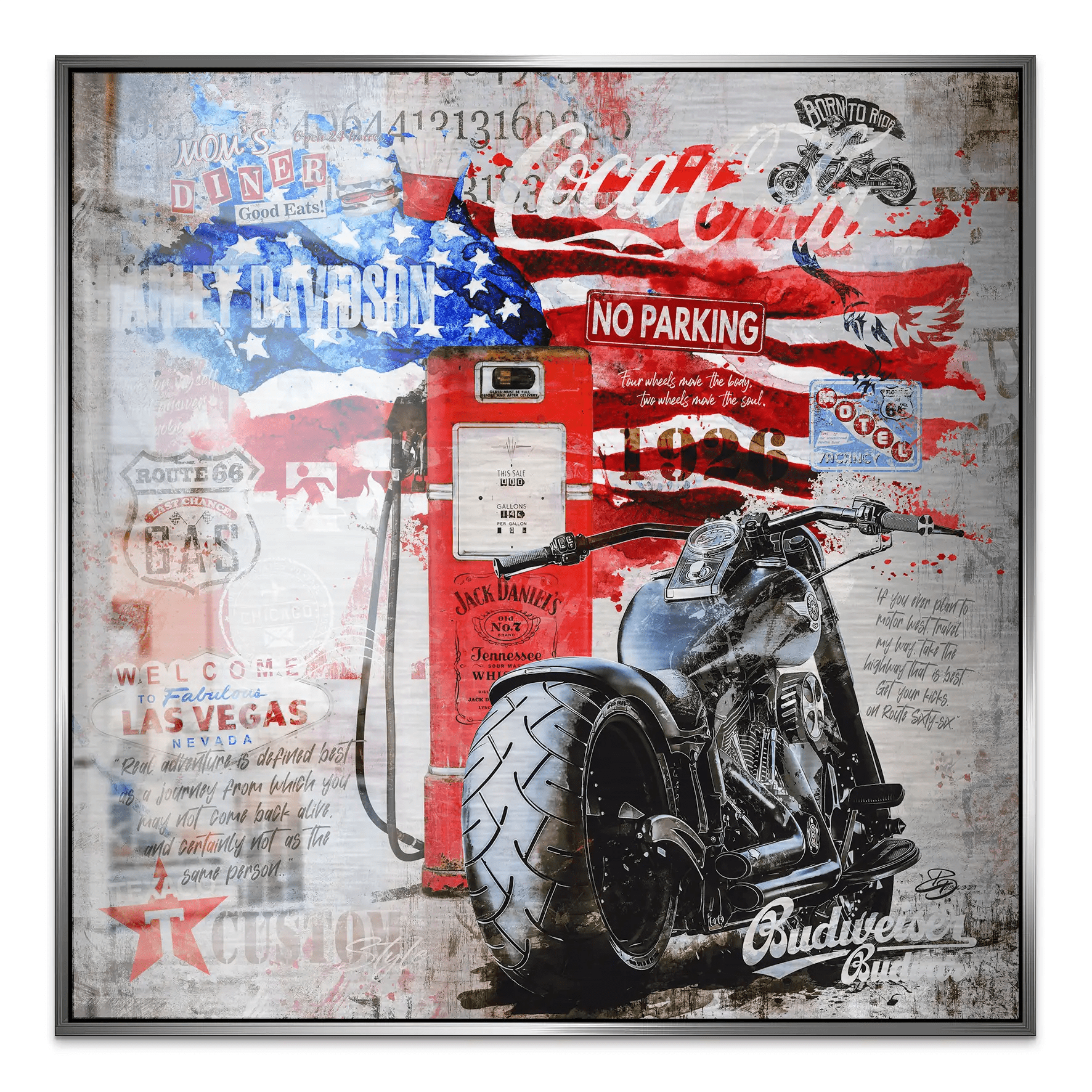 Ride the American Soul – Harley Alu gebürstet Bild INGALERIE