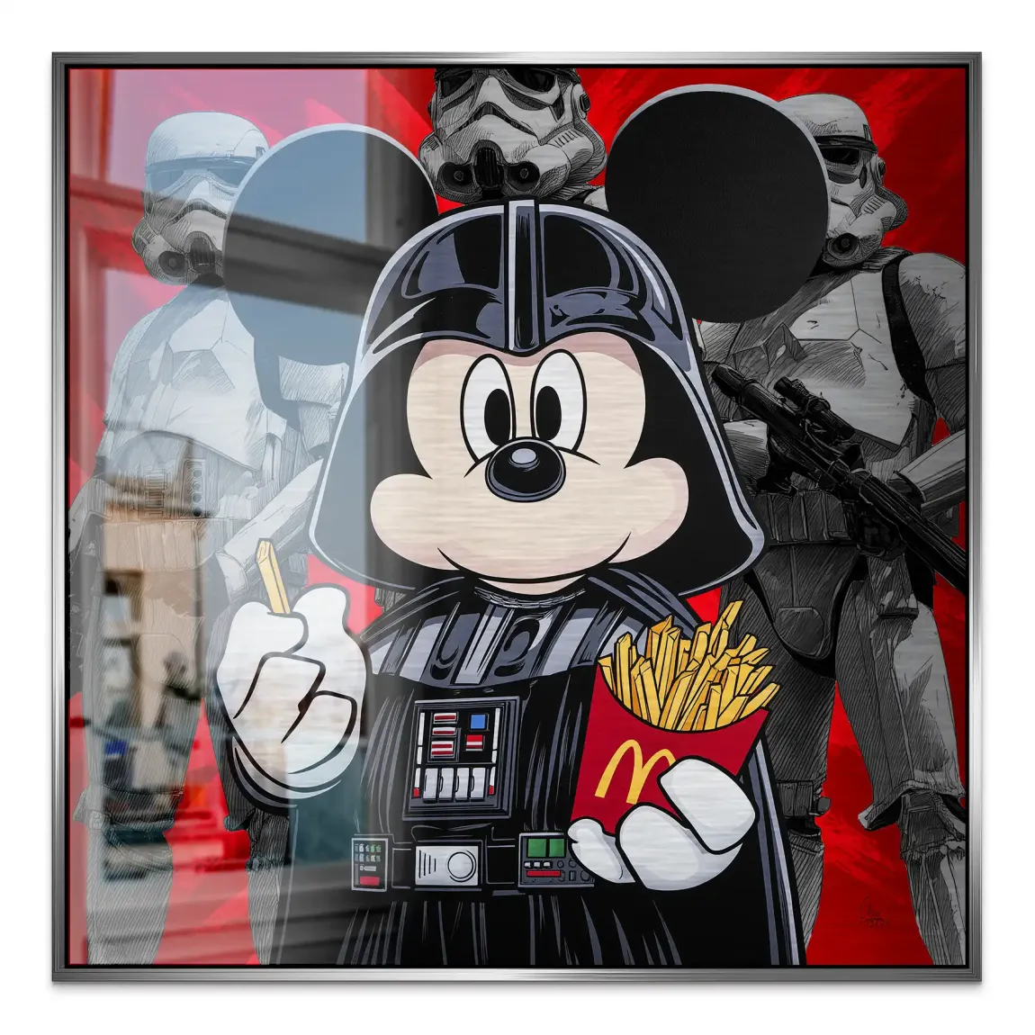 Micky Maus Vader Aluminiumbild gebürstet