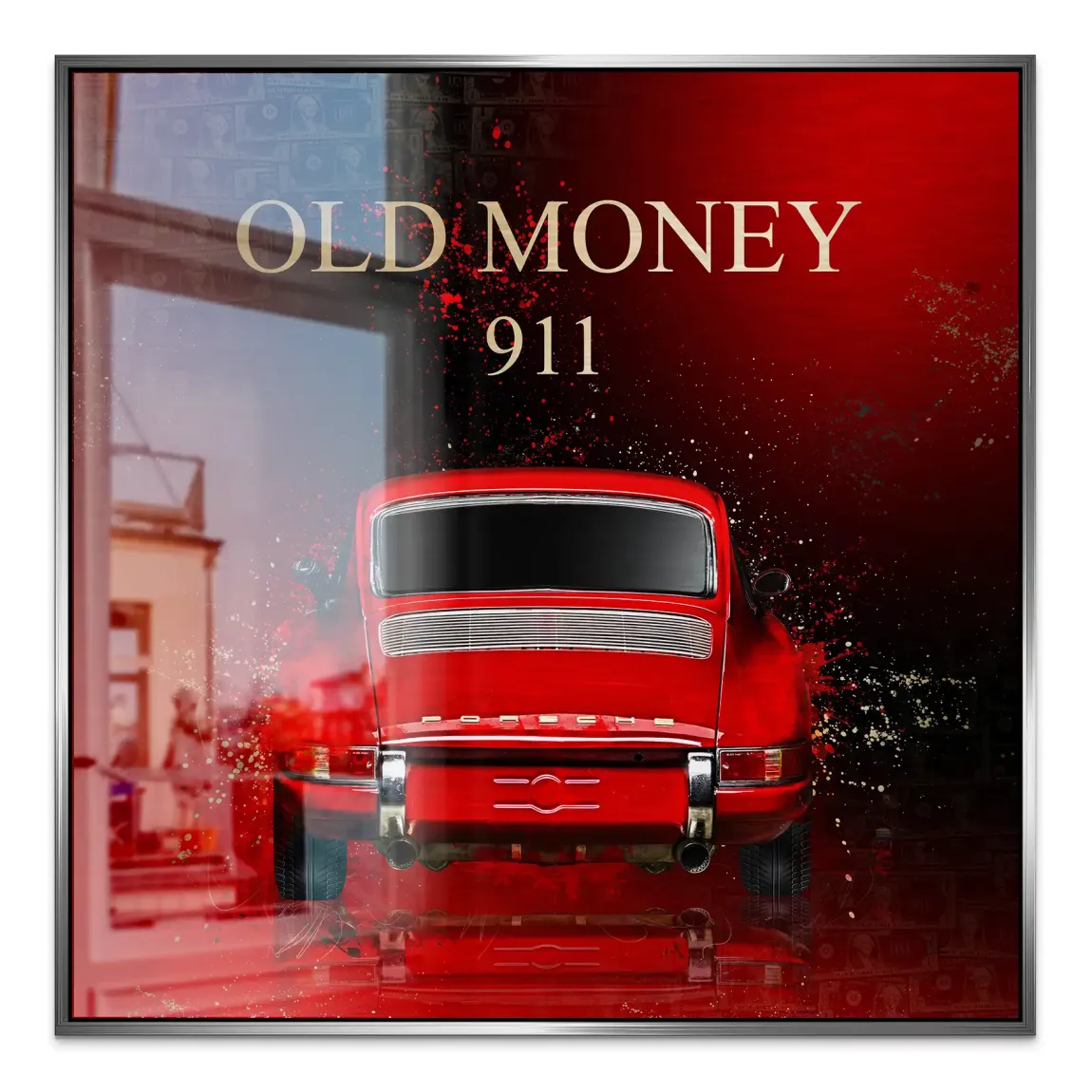 Red Elegance Porsche 911 Alu Gebürstet Bild - INGALERIE | Dein Onlineshop für moderne Wandbilder