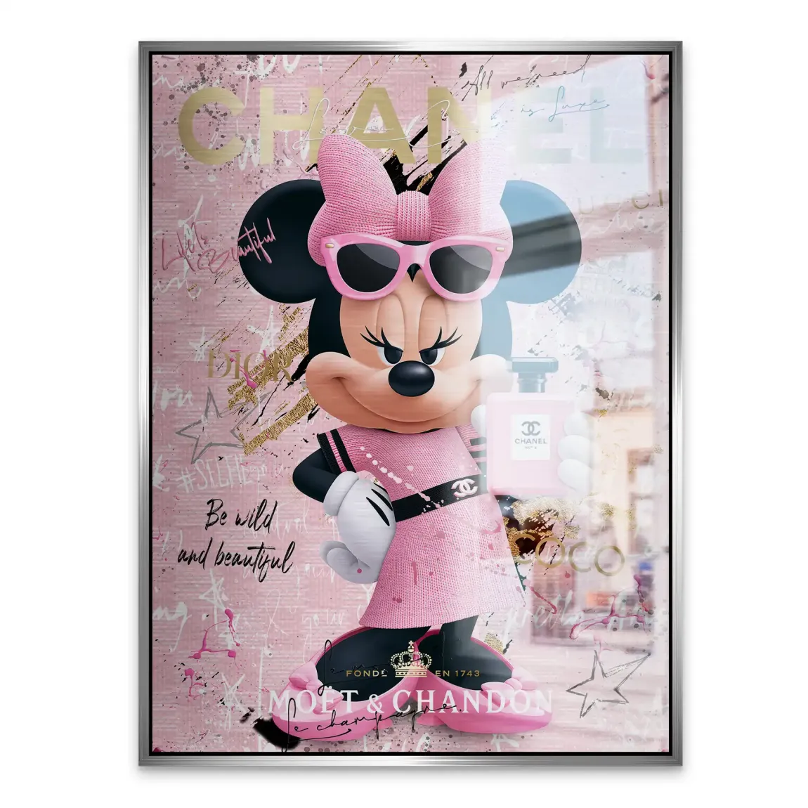 Minnie Maus Rosé Coco Aluminiumbild gebürstet