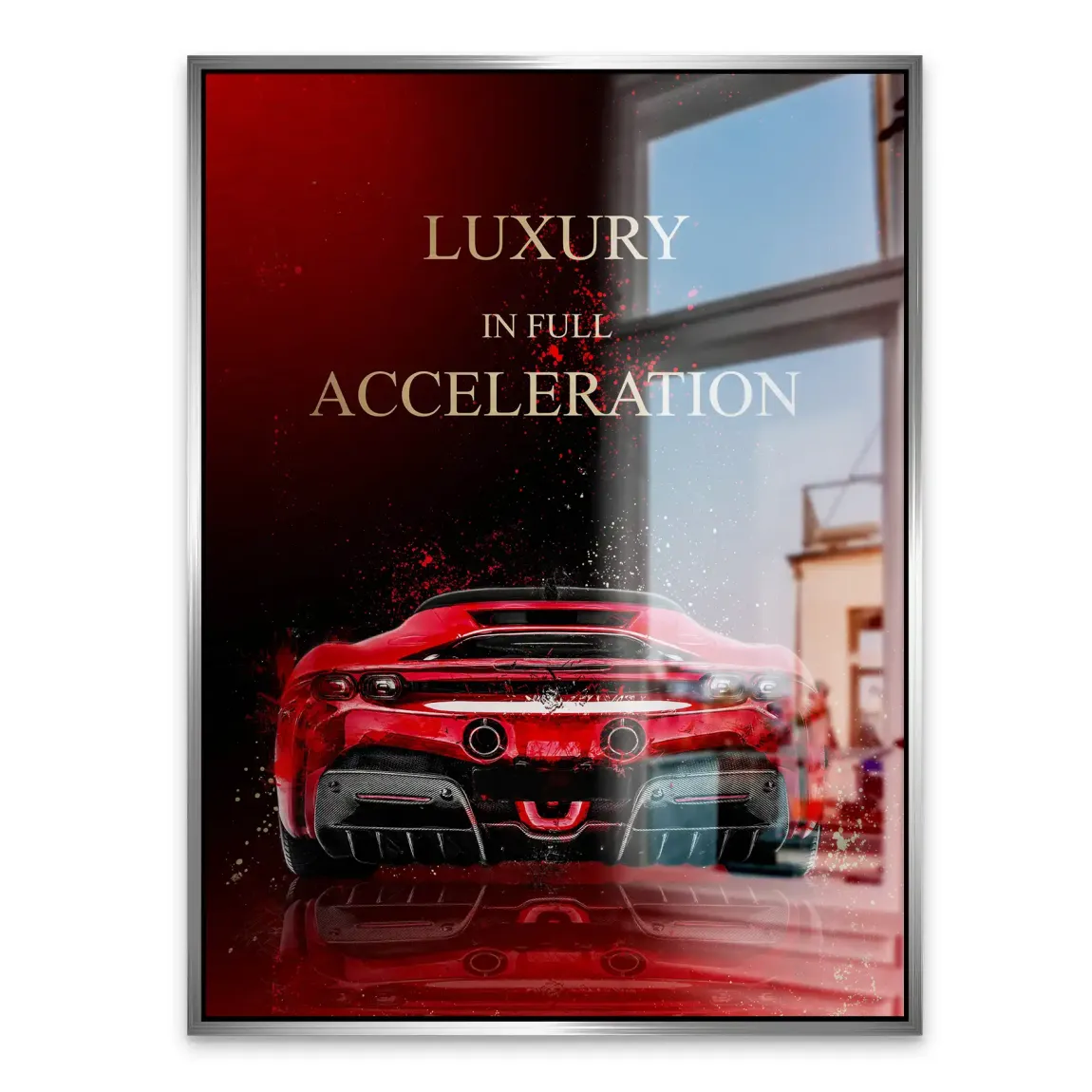 Ferrari Red Art Alu Gebürstet Bild