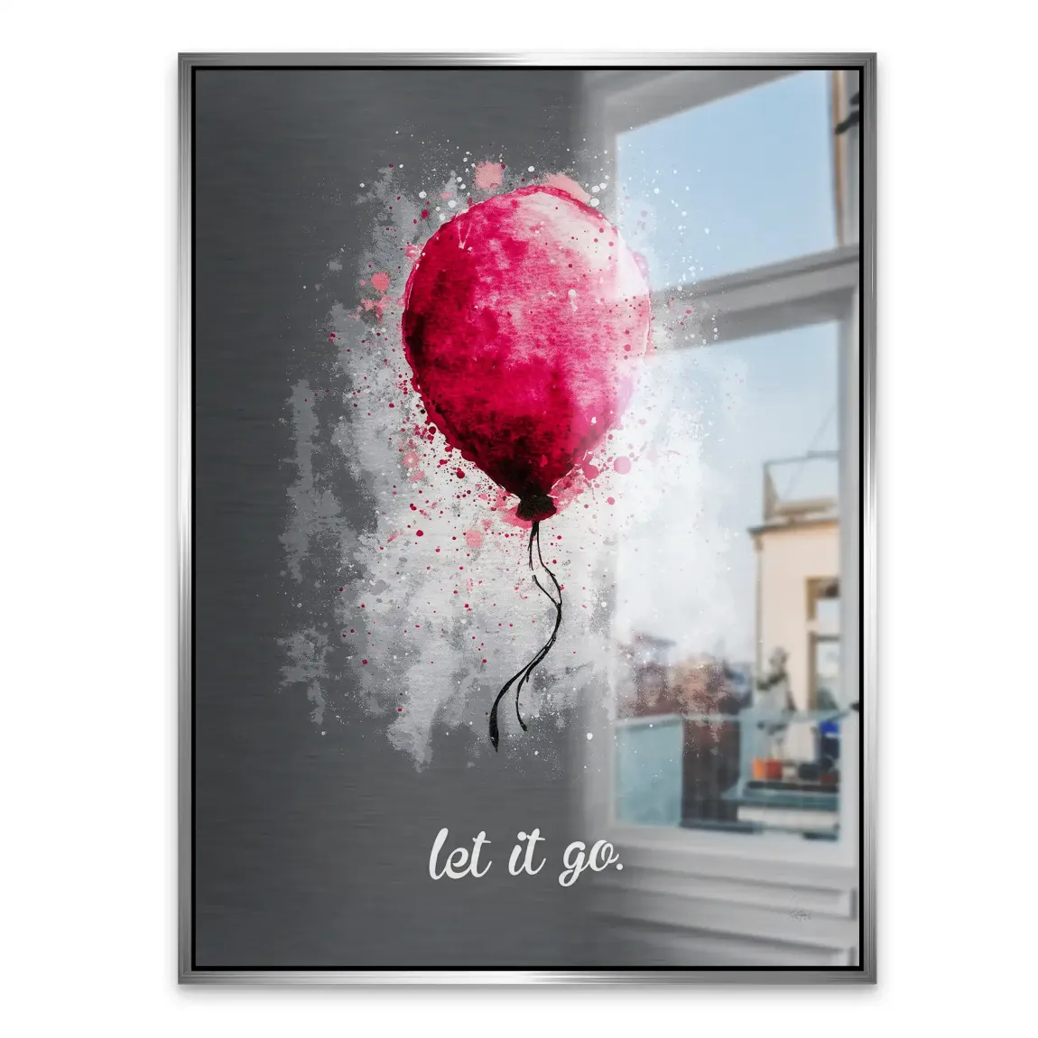 Let it go Ballon Aluminiumbild gebürstet