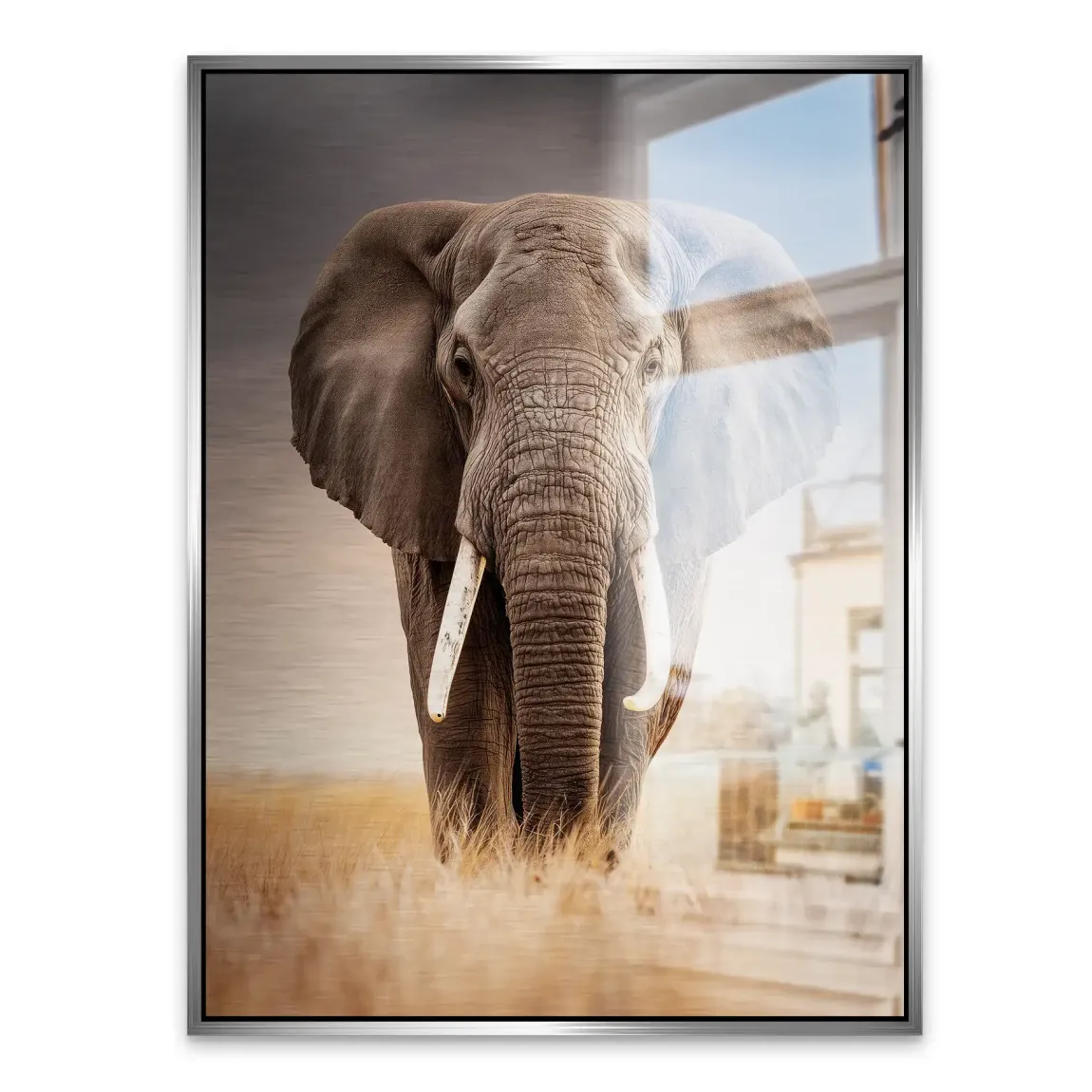 Savanne Elefant Aluminiumbild gebürstet