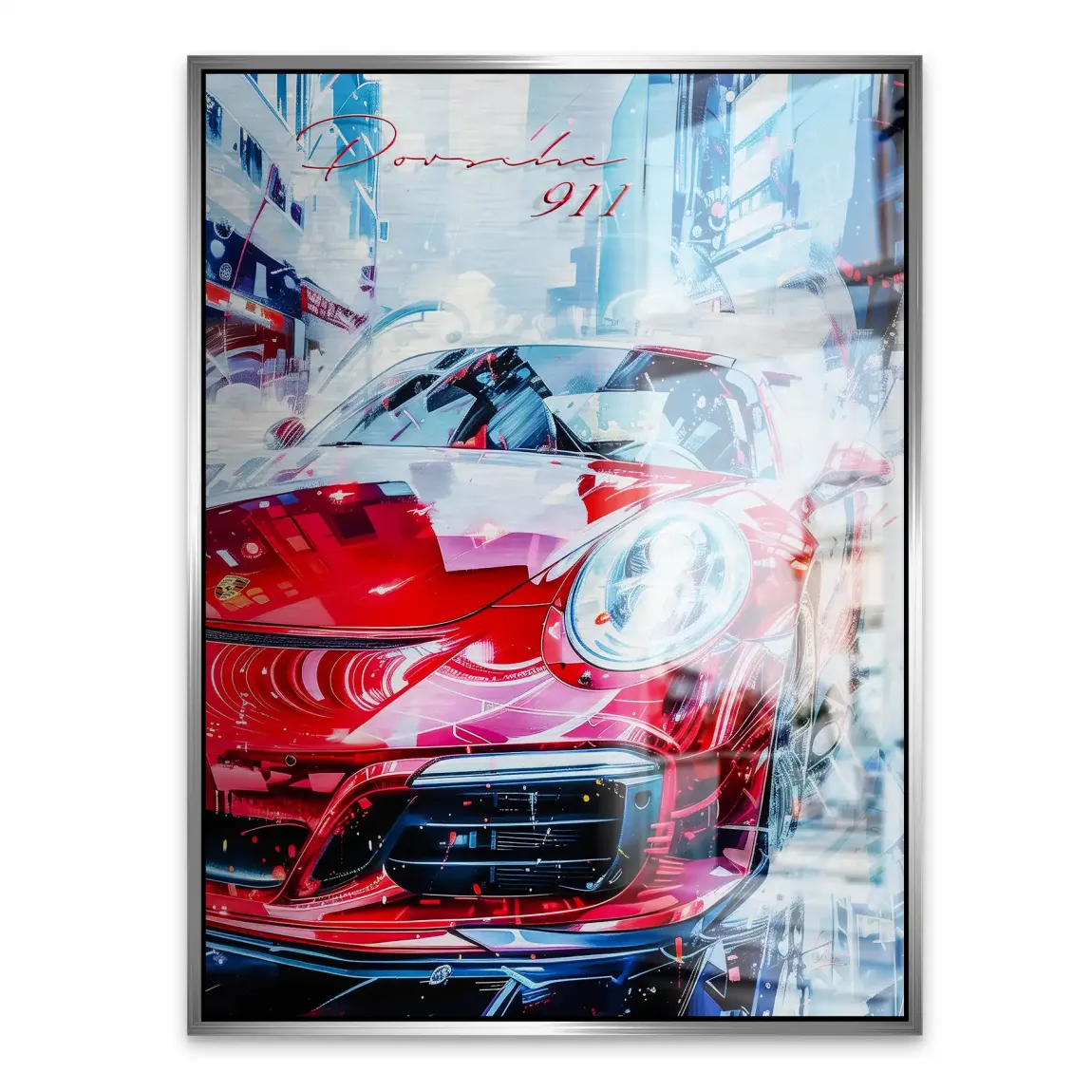 Red Pulse 911 Porsche Alu Gebürstet Bild