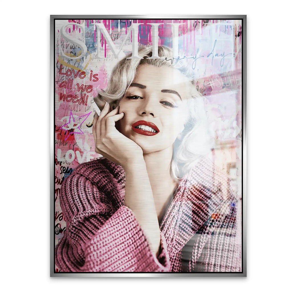 Pop Art Marilyn Monroe Smile AluDibond Gebürstet INGALERIE
