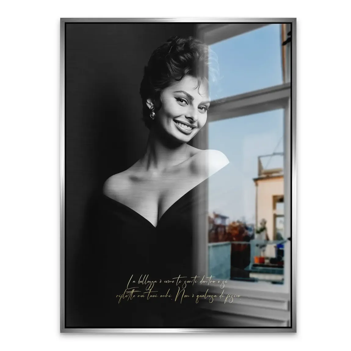 Sophia Loren Sorriso Aluminiumbild gebürstet