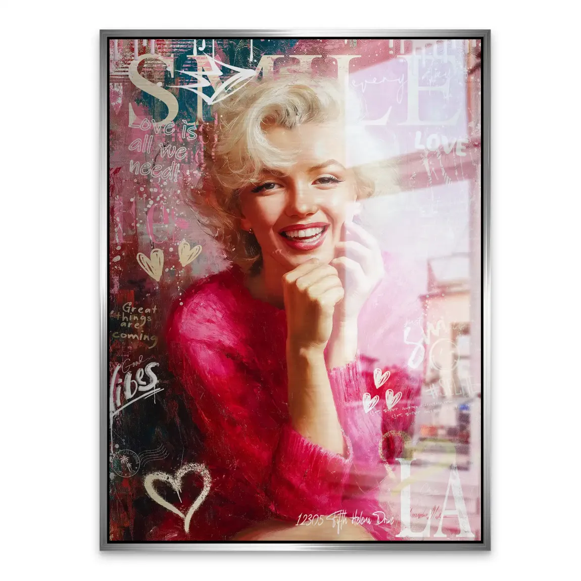 Smile in Pink Aludibond Gebürstet Bild INGALERIE