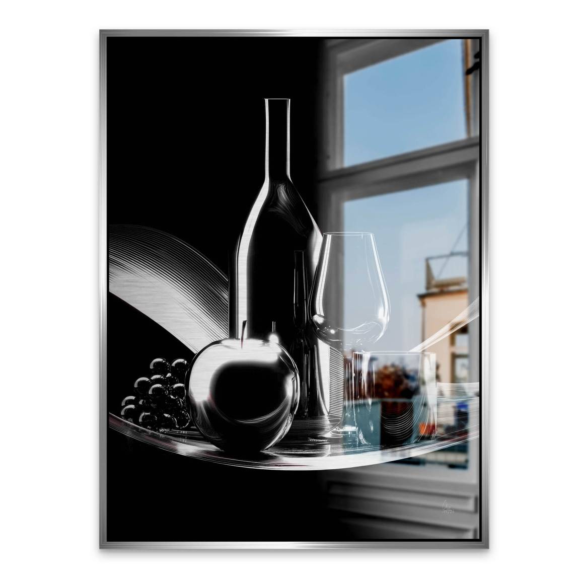Wein Noir Aluminiumbild gebürstet