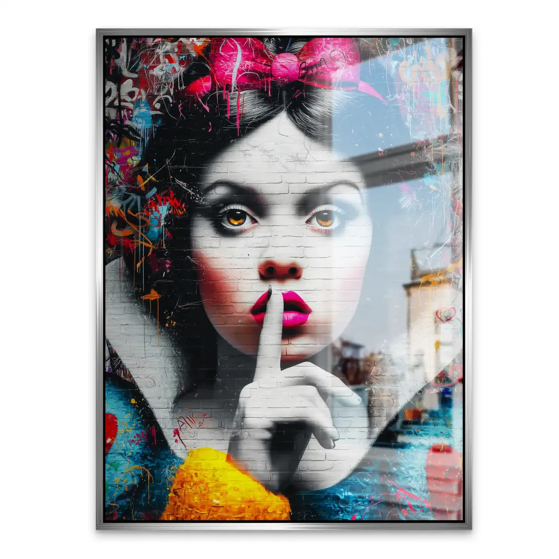 Schneewittchen Silent Pop Art Alu Gebürstet Bild