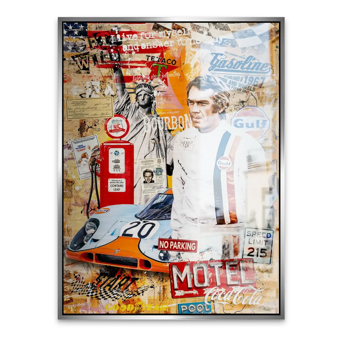 Steve McQueen Gasoline Spirit Alu Gebürstet Bild