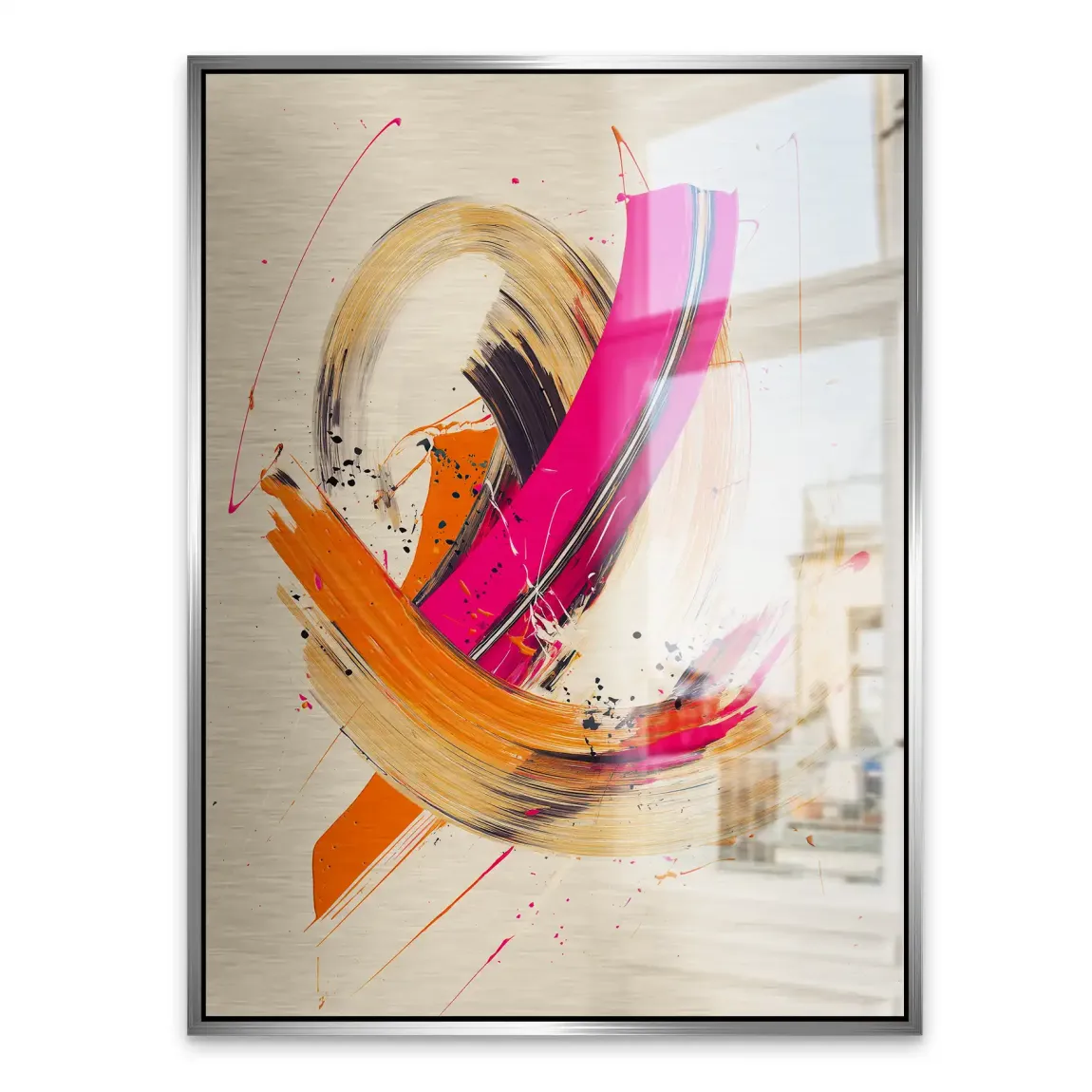 Bewegte Farbe Abstrakt Alu Gebürstet Bild