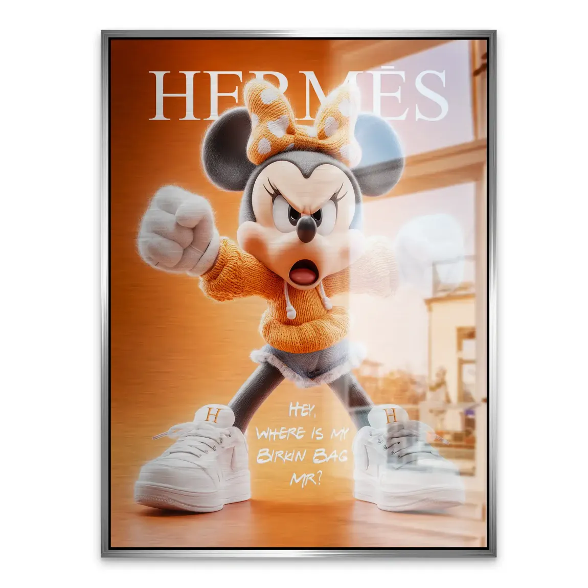 Orange Charm Minnie Maus Alu Gebürstet Bild