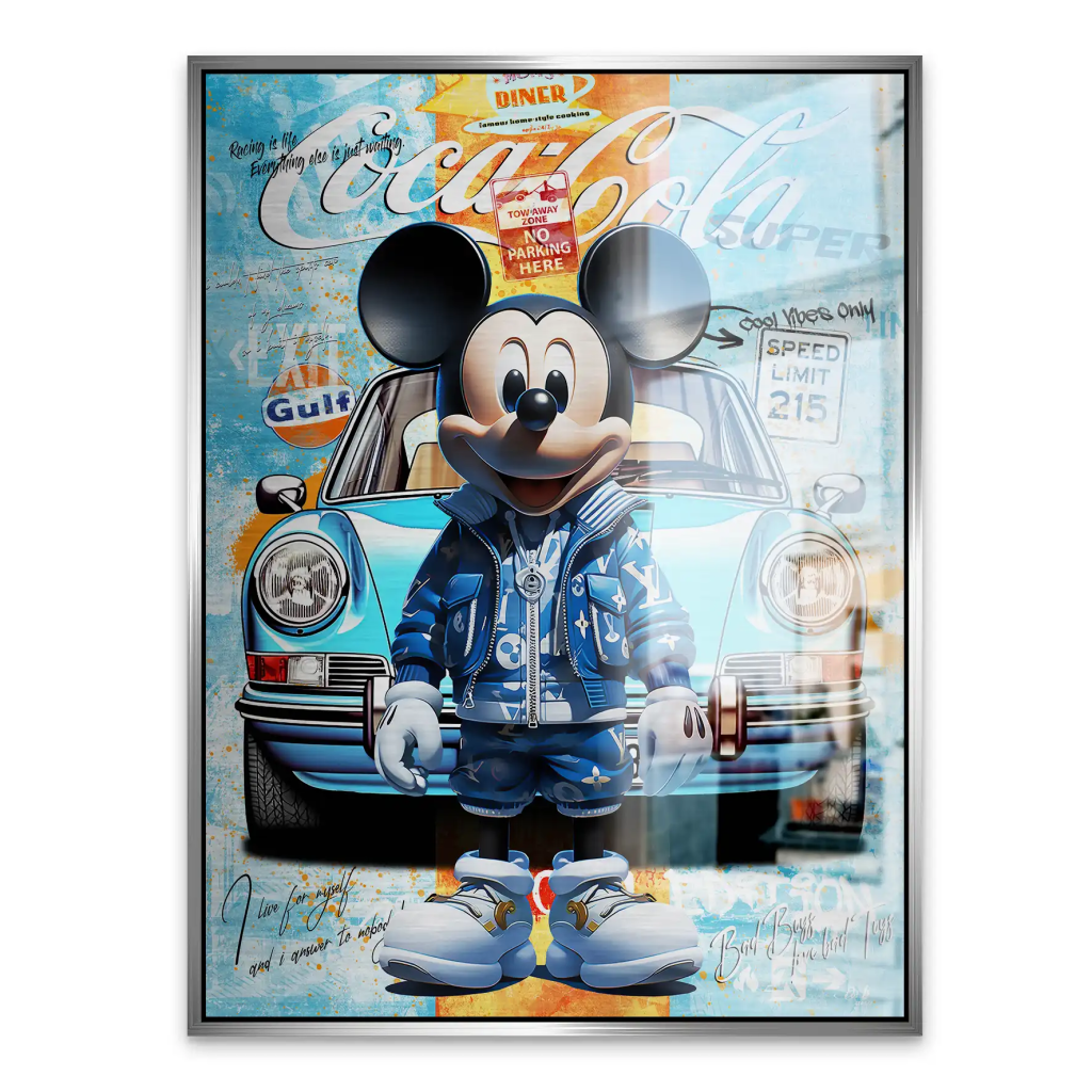 Micky Graffiti Style Alu Gebürstet Bild INGALERIE
