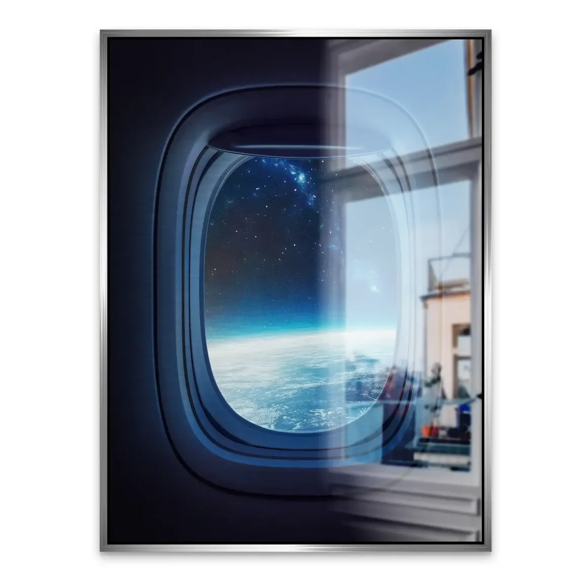 Flugzeugfenster Galaxie Alu Gebürstet Bild