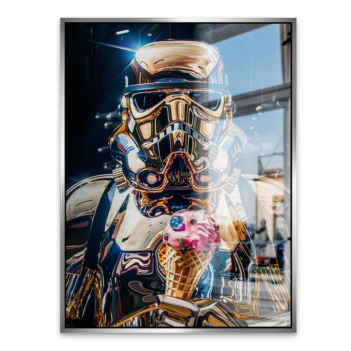 Stormtrooper Gold Aluminiumbild gebürstet