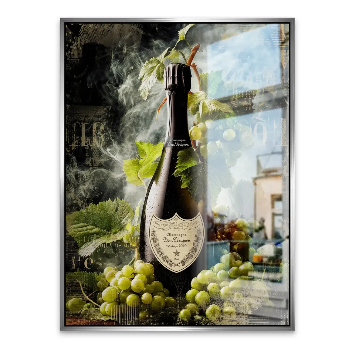 Champagner Reben Aluminiumbild gebürstet
