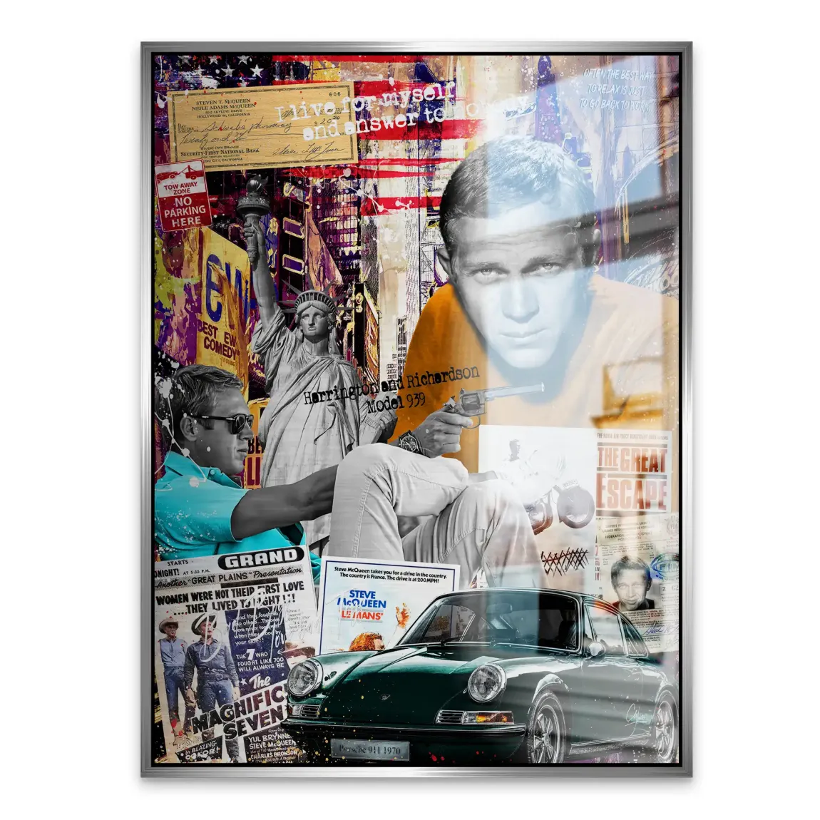 Steve McQueen Retro Drive Alu Gebürstet Bild