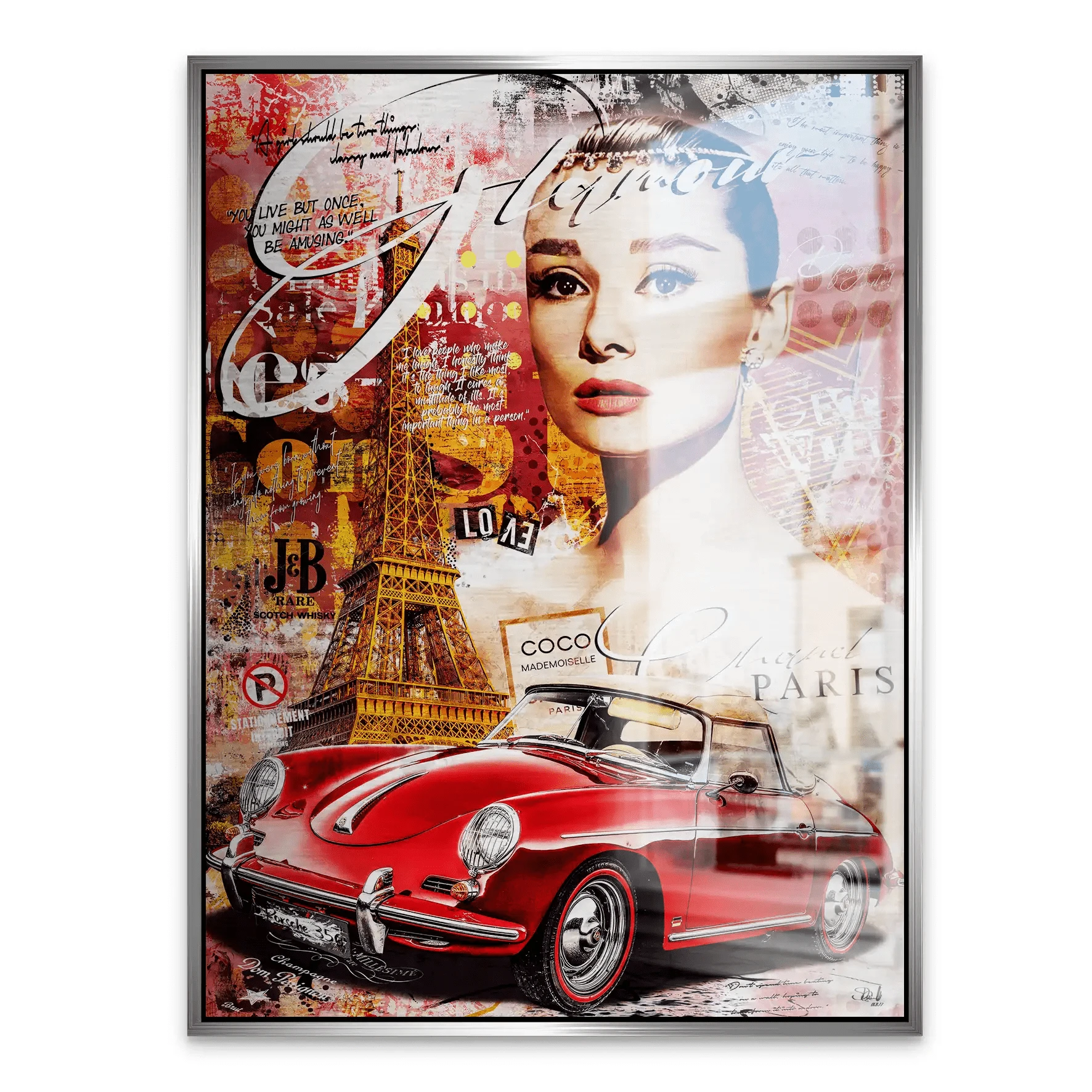 Audrey Paris Pop Art Alu Dibond Gebürstet Bild INGALERIE