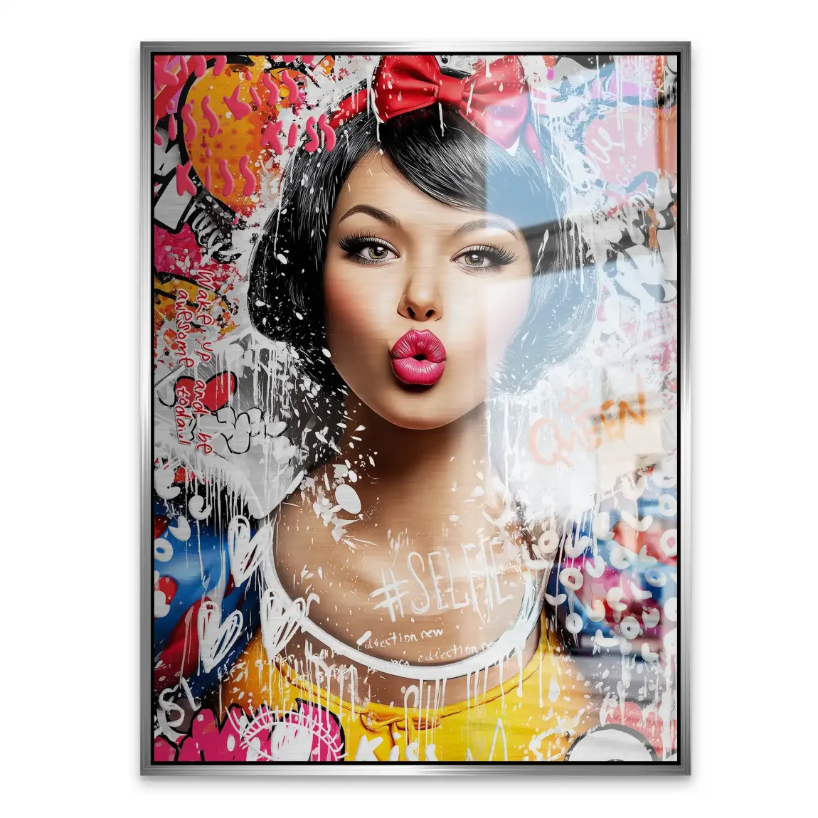 Schneewittchen Pop Art Queen Alu Gebürstet Bild