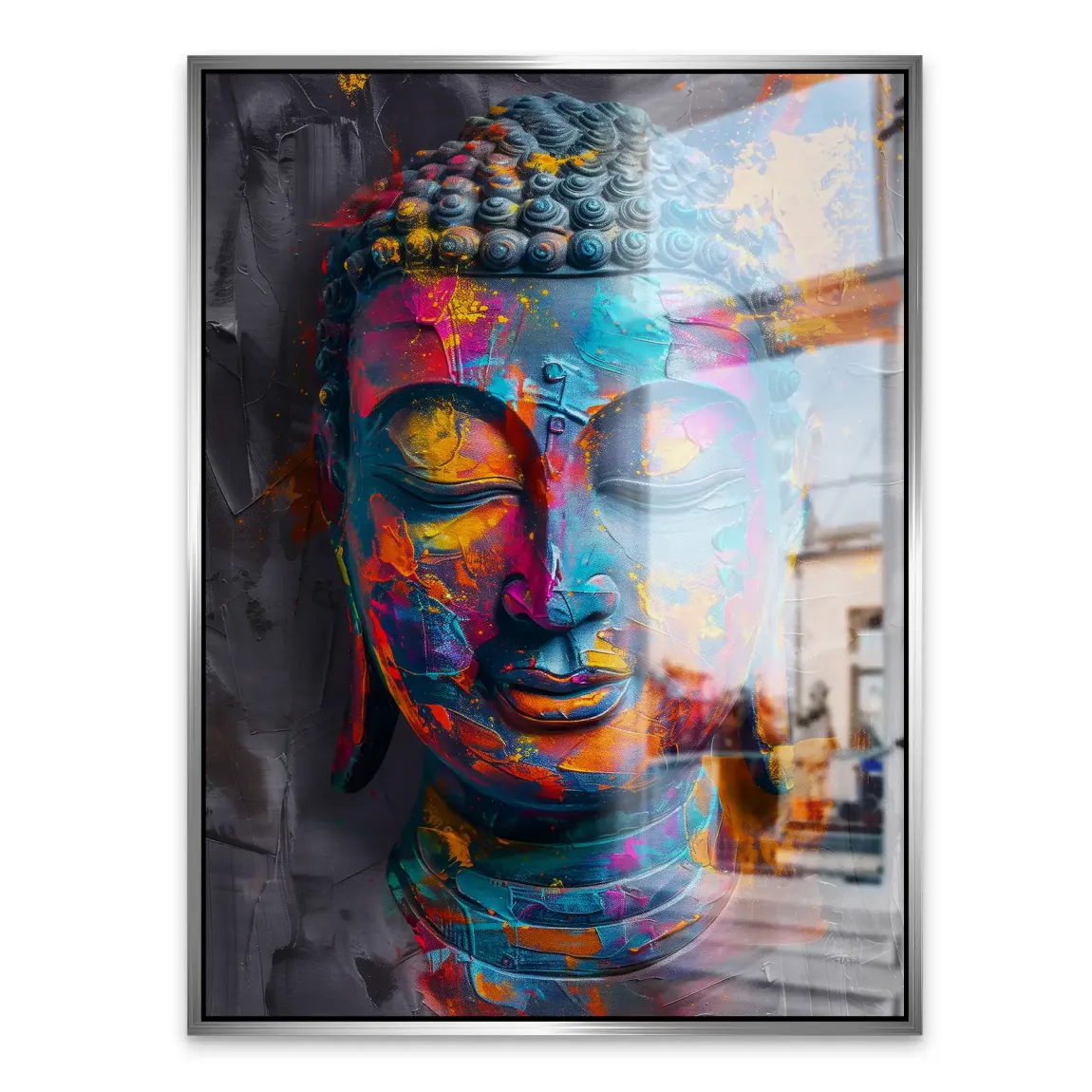 Buddha Farbpoesie Aluminiumbild gebürstet