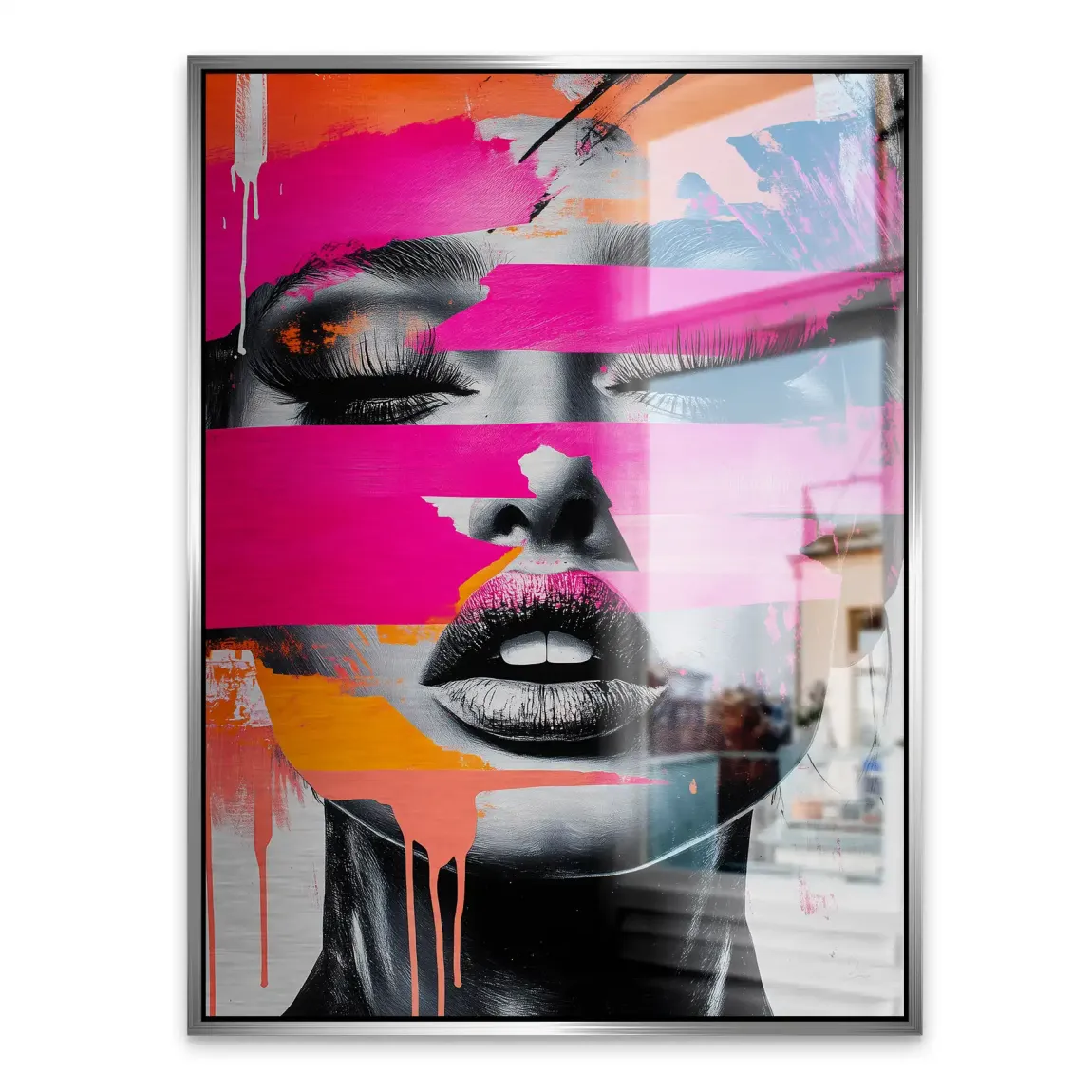 Abstrakt Pink Allure Alu Gebürstet Bild