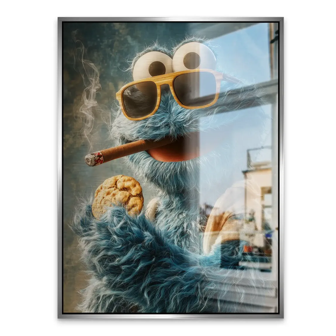 Cookie Monster Alu Gebürstet Bild