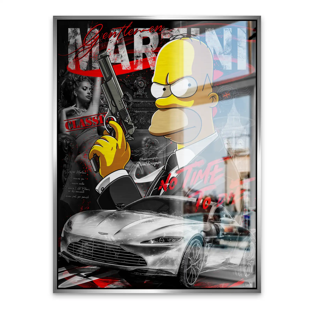Homer No Time To Die Aludibond Gebürstet INGALERIE