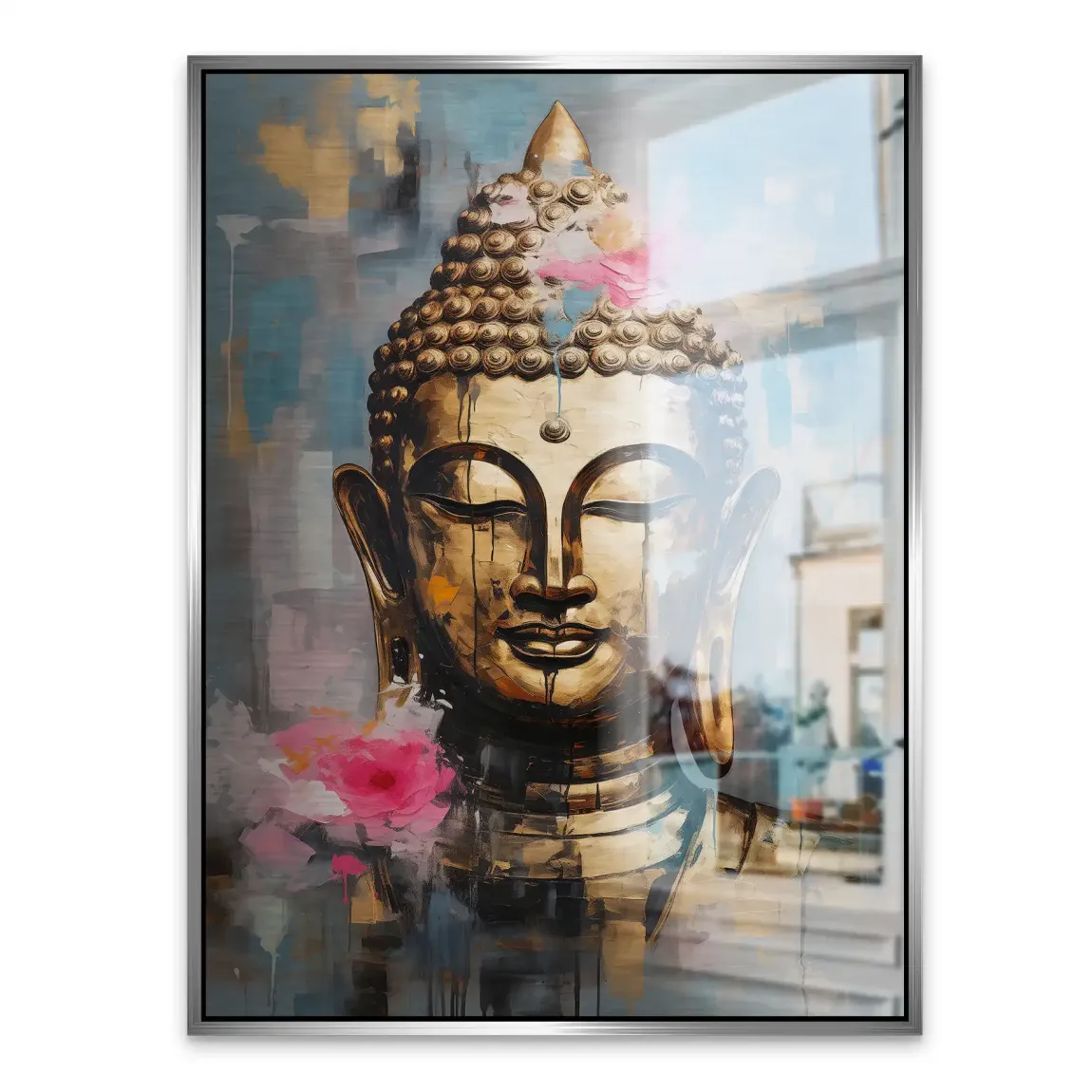 Golden Lotus Buddha Alu Gebürstet Bild